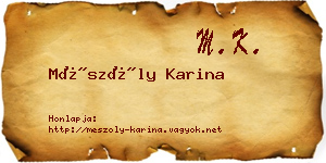 Mészöly Karina névjegykártya